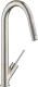 AXOR Kchenarmatur Starck Edelstahl Finish Einhebelmischer 270 mit Zugauslauf als Ausziehbrause mit Joystick-Bedienung (10821800)