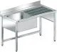 KWC PROFESSIONAL Spltisch Maxima MAXL 140-70FDW mit Untergestell-BL Gewerbesple / Becken links mit Ausnehmung fr Geschirrspler (1400x700mm)