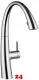 KWC Kchenarmatur Zoe 10.201.102.000FL Einhebelmischer Chrom mit Geschirrbrause Griffposition auswhlbar (122926)