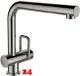 LAUFEN ARWA Kchenarmatur Twin HF989693441001 Edelstahl massiv Einhebelmischer / Spltischarmatur mit Zugauslauf als Schlauchbrause