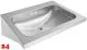 KWC PROFESSIONAL Anima Einzelwaschtisch WT600A fr Wandmontage fugenlos eingeschweites Becken ohne Hahnlochbohrung