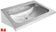 KWC PROFESSIONAL Anima Einzelwaschtisch WT600A-M fr Wandmontage fugenlos eingeschweites Becken mit Armaturenbohrung  35mm