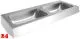 KWC PROFESSIONAL Anima Waschtisch CM1400N Reihenwaschtisch CONFORT 2 Becken f�r Wandmontage ohne �berlauf und ohne Hahnlochbohrung (360000552)