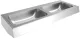 KWC PROFESSIONAL Anima Waschtisch CM1400N Reihenwaschtisch CONFORT 2 Becken f�r Wandmontage ohne �berlauf und ohne Hahnlochbohrung (360000552)