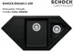 SCHOCK Kchensple Signus C-150 Cristadur Nano-Granitsple / Ecksple mit Drehexcenter