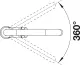 BLANCO Kchenarmatur Jurena Chrom Einhebelmischer / Spltischarmatur mit Festauslauf 360 schwenkbarer Auslauf