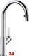 BLANCO Kchenarmatur Carena-S Chrom Einhebelmischer / Spltischarmatur mit Zugauslauf als verdeckter Auslauf