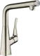 HANSGROHE Kchenarmatur Metris Select M71 Edelstahl Finish Einhebelmischer 320 mit Festauslauf, 1jet (14883800)