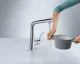 HANSGROHE Kchenarmatur Metris Select M71 Edelstahl Finish Einhebelmischer 320 mit Festauslauf, 1jet (14883800)
