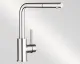 BLANCO Kchenarmatur Mila-S Chrom Einhebelmischer / Spltischarmatur mit Zugauslauf 360 schwenkbarer Auslauf