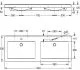 KWC PROFESSIONAL Quadro Doppelwaschtisch ANMW421 Waschtisch MIRANIT 2 Becken fr Wandmontage rechteckige Mulde mit Armaturenbohrung  35mm