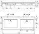 KWC PROFESSIONAL Quadro Doppelwaschtisch ANMW420 Waschtisch MIRANIT 2 Becken fr Wandmontage rechteckige Mulde ohne Hahnlochbohrung