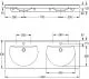KWC PROFESSIONAL Ronda Doppelwaschtisch ANMW221 Waschtisch MIRANIT 2 Becken fr Wandmontage runde Mulde mit Armaturenbohrung  35mm