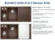 BLANCO Axia III 6 S GSB (Glasschneidbrett) Silgranit PuraDurII Granitsple / Einbausple Ablaufsystem InFino mit Drehknopfventil