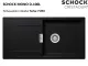 SCHOCK Kchensple Mono D-100L Cristadur Nano-Granitsple / Einbausple mit Drehexcenter