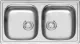 REGINOX K�chensp�le BETA 20 BAP KGOKG Einbausp�le Edelstahl mit Einbaurand Doppelbecken Siebkorb als Stopfenventil