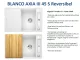 BLANCO Axia III 45 S HSB (Holzschneidbrett) Silgranit PuraDurII Granitsple / Einbausple Ablaufsystem InFino mit Drehknopfventil