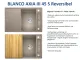 BLANCO Axia III 45 S HSB (Holzschneidbrett) Silgranit PuraDurII Granitsple / Einbausple Ablaufsystem InFino mit Drehknopfventil
