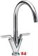 DAMIXA Kchenarmatur Venus C-Auslauf Chrom Zweigriffmischer mit Festauslauf