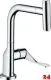 AXOR Kchenarmatur Citterio Select Chrom Einhebelmischer 230 mit Zugauslauf als Ausziehauslauf und Select-Knopf (39861000)