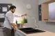 HANSGROHE Kchensple S51 S510-F770 SilicaTec Granitsple 370/370 Einbausple in 3 Farben mit Siebkorb als Stopfen- oder Drehknopfventil