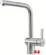 FRANKE Kchenarmatur Atlas Neo Einhebelmischer Edelstahl massiv mit Zugauslauf 180 schwenkbarer Auslauf mit Laminar Perlator
