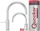 QUOOKER Nordic Round Twintaps VAQ PRO3 Einhebelmischer Edelstahl & 100C Armatur als Set (PRO3NSMRSSTTT)