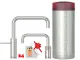 QUOOKER Nordic Square Twintaps Combi (+) B Einhebelmischer Edelstahl & 100�C Armatur Set (COMBI+NSMSSSTTT)