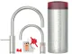 QUOOKER Nordic Round Twintaps Combi Einhebelmischer Edelstahl & 100�C Armatur als Set (COMBI2NSMRSSTTT)