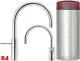 QUOOKER Nordic Round Twintaps Combi (+) B Einhebelmischer Edelstahl & 100C Armatur Set (COMBI+NSMRSSTTT)