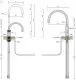 QUOOKER Nordic Round Twintaps Combi (+) B Einhebelmischer Edelstahl & 100C Armatur Set (COMBI+NSMRSSTTT)