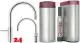 QUOOKER Nordic Round Twintaps Edelstahl COMBI (+) B & CUBE 2 als Set (COMBI+NSMRSSTTTCUBE)