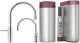 QUOOKER Nordic Round Twintaps Edelstahl COMBI (+) B & CUBE 2 als Set (COMBI+NSMRSSTTTCUBE)