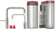 QUOOKER Nordic Square Twintaps Edelstahl COMBI (+) B & CUBE 2 als Set (COMBI+NSMSSSTTTCUBE)