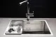 REGINOX K�chensp�le New Jersey 34x37+18x37 (L) Comfort Becken links Einbausp�le Edelstahl 3 in 1 mit Siebkorb als Stopfenventil