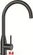 SCHOCK Kchenarmatur Kavus Gunmetal Einhebelmischer Oberflche: Schwarz glnzend mit Festauslauf 360 schwenkbarer Auslauf