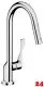 AXOR Kchenarmatur Citterio Chrom Einhebelmischer 250 mit Zugauslauf als Ausziehbrause Schwenkbereich einstellbar (39835000)