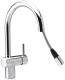 DAMIXA Kchenarmatur Merkur C-Auslauf Chrom Einhebelmischer mit Zugauslauf und Brausefunktion