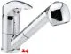 DAMIXA Kchenarmatur Space Chrom-SB Einhebelmischer mit Zugauslauf und Obenbedienung