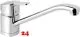 DAMIXA Kchenarmatur Pine Chrom Einhebelmischer mit Festauslauf und Obenbedienung