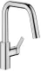 KWC Kchenarmatur Luna-E 10.441.004.000FL Einhebelmischer Chrom mit Zugauslauf und Brausefunktion Griffposition rechts (125133)