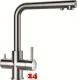 SCHOCK Kchenarmatur Vitus EDM mit Zugauslauf 3-Wege Trinkwasserfilter Armatur Edelstahl massiv 180 schwenkbarer Auslauf mit Schlauchbrause