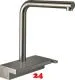 HANSGROHE Kchenarmatur Aquno Select M81 Edelstahl Finish Einhebelmischer 250 mit Ausziehauslauf, 2jet, sBox (73830800)