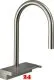 HANSGROHE Kchenarmatur Aquno Select M81 Edelstahl Finish Einhebelmischer 170 mit Zugauslauf als Ausziehbrause, 3jet, sBox (73831800)