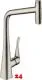 HANSGROHE Kchenarmatur Metris Select M71 Edelstahl Finish Einhebelmischer 320 mit Ausziehbrause, 2jet, sBox (73816800)