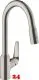 HANSGROHE Kchenarmatur Focus M42 Edelstahl Finish Einhebelmischer 220 mit Ausziehbrause, 2jet 360 schwenkbarer Auslauf (71800800)