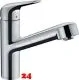 HANSGROHE Kchenarmatur Focus M42 Chrom Einhebelmischer 150 mit Ausziehauslauf 120 schwenkbarer Auslauf, 1jet (71814000)