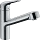 HANSGROHE Kchenarmatur Focus M42 Chrom Einhebelmischer 150 mit Ausziehauslauf 120 schwenkbarer Auslauf, 1jet (71814000)