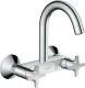HANSGROHE Kchenarmatur Logis M32 Chrom 2-Griffmischer fr Wandmontage Highspout, 1jet 360 schwenkbarer Auslauf (71286000)