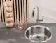 REGINOX K�chensp�le R18 390 (R) OSK Einbausp�le Edelstahl mit Einbaurand Rundbecken mit Gummistopfen und Kette